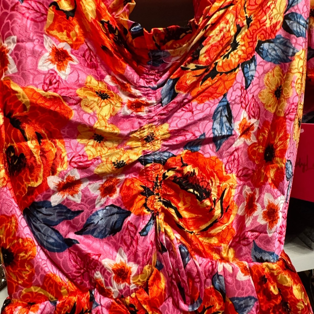 Buddy Love Pink and Orange Floral Dress - Picture 2 of 5